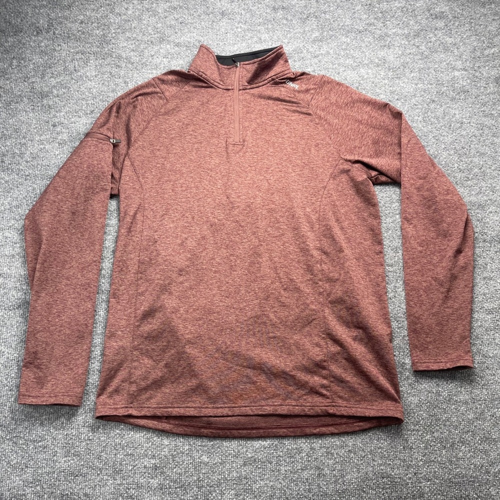 UNRL Elite Mens Large Quarter Zip Pullover Maroon Heathered Performance Top